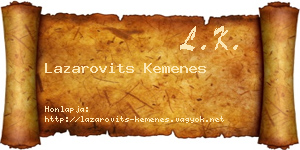 Lazarovits Kemenes névjegykártya